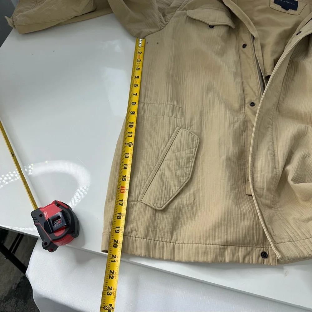 BANANA REPUBLIC men’s jacket CASUAL long sleeve TAN khaki stylish Ribbed L